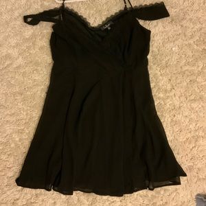 Unforgettable Black Lace Off-the-Shoulder Dress